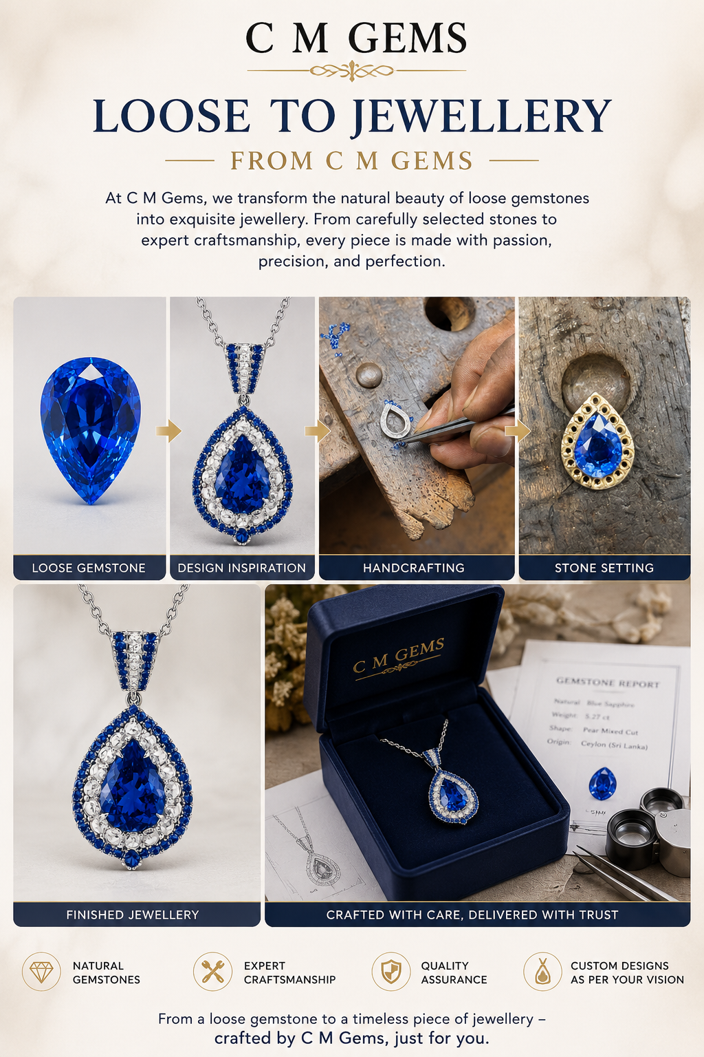 Custom Jewellery Crafted from Your Loose Gemstones